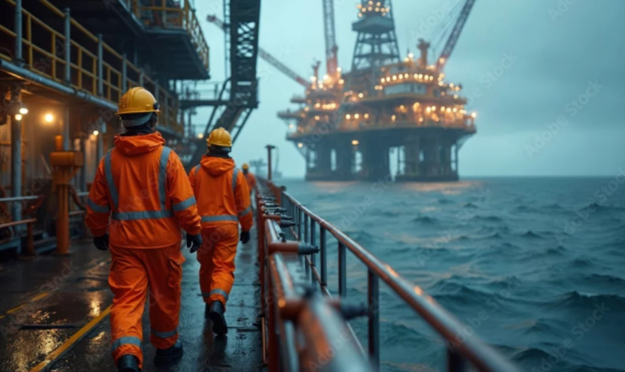 Offshore platform at sea